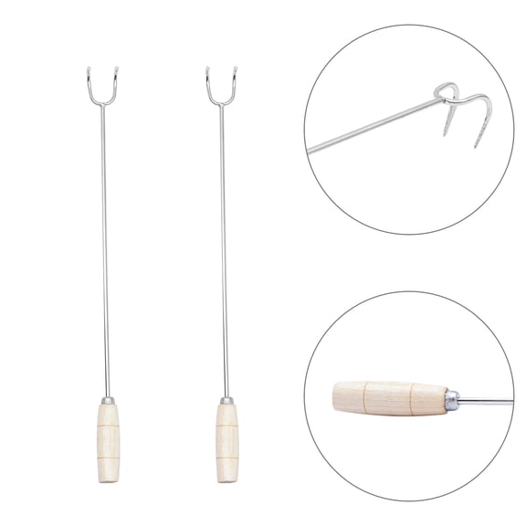 Niceauty 2Pcs Stainless Steel Meat Hooks for Kitchen Use Durable Pork and Ham Hooks