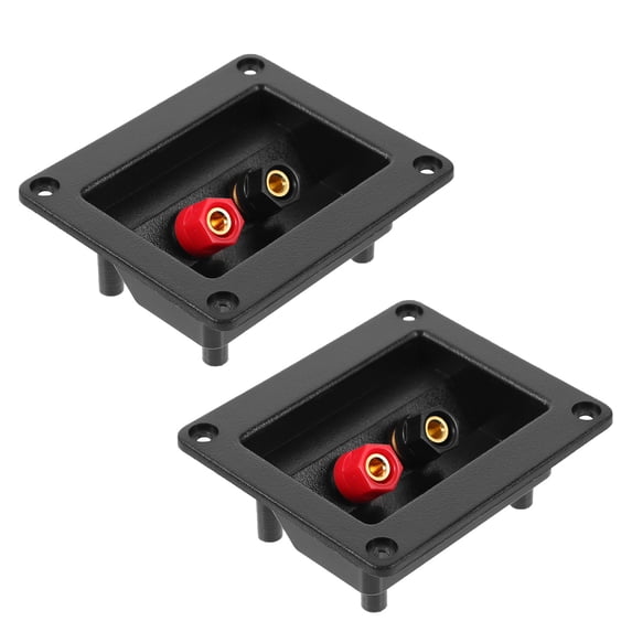 Live Speakers Junction Box – 2-Way Binding Post Terminal Shell, Gold-Plated Copper Connectors, ABS Housing, For Home Theater & Studio