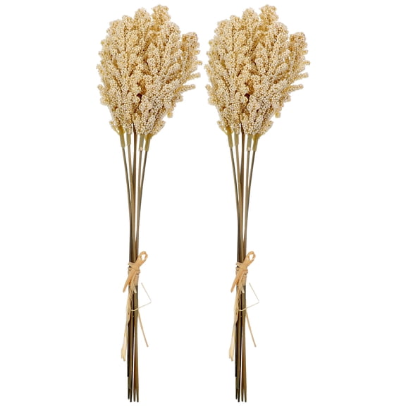 Niceauty Khaki Artificial Wheat Flower Bouquets Faux Grain Stems for Home and Office Decoration