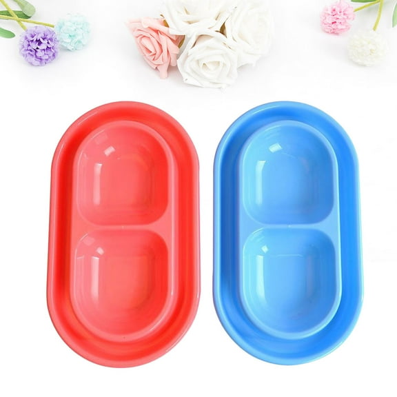 Niceauty 2Pcs Assorted Color Pet Feeder Dog Food Bowl Antproof Smooth Surface Design