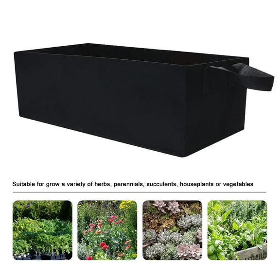 Niceauty 2Pcs Gardening Planting Pouch Black Felt Material for Indoor and Outdoor Use