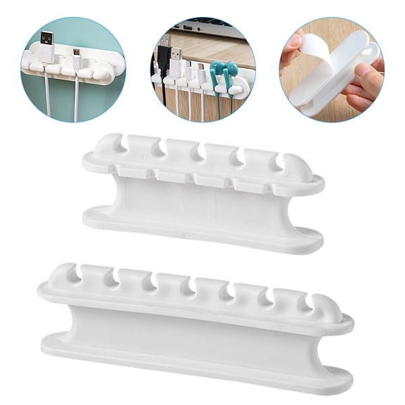Niceauty 2Pcs Adhesive Cord Clips Silicone Cable Management Clip for Home Use with Multi-functional Design