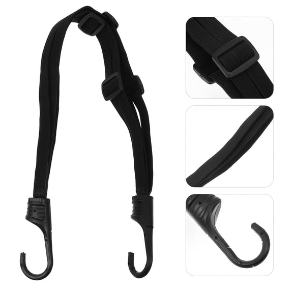 Niceauty 2Pcs Bike Bungee Cord Black Plastic Straps for Transport Heavy Load Outdoor Riding