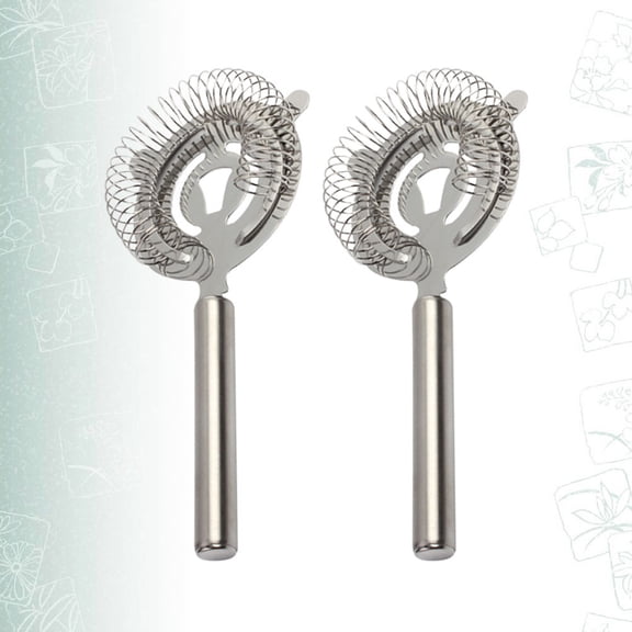 Niceauty 2Pcs Stainless Steel Cocktail Strainer with Tightly Coiled Spring for Smooth Straining