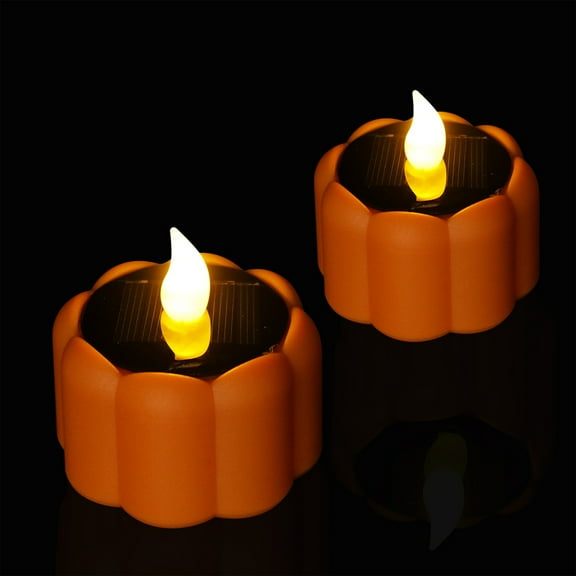 Niceauty 2Pcs  Decorations Outdoor Solar Pumpkin Light Waterproof for Events