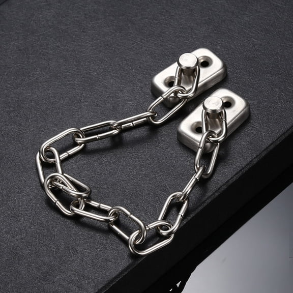 Niceauty 2Pcs Silver Safety Latch Door Lock Durable Stainless Steel Chain Locks