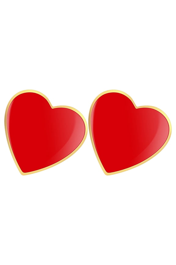 Multi Color Heart Shaped Lapel Pins Set for Women's Durable Zinc Alloy Brooches Perfect for Valentine's Day 2pcs