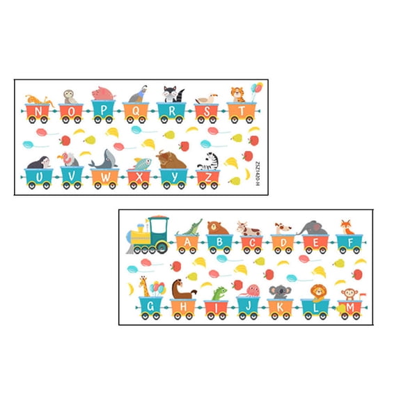 Niceauty nursery wall stickers Cartoon Train Modeling Alphabet Decals Assorted Color 2Set