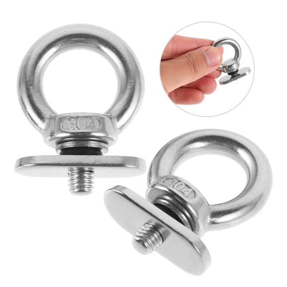 Niceauty 2Pcs Kayak Eyelet Stainless Steel Tie Down Mount Silver for Reliable Fastening