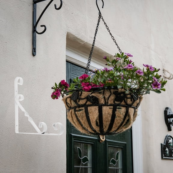 Niceauty 2Pcs Metal Flowerpot Hanging Bracket Wall-Mounted for Plant Lovers