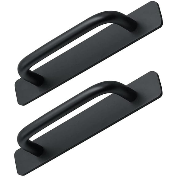 Niceauty 2Pcs Sticky Handles For Cabinets Aluminium Alloy Black For Homeowners