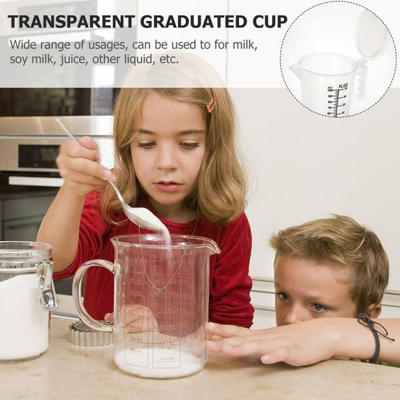 Niceauty 2Pcs Transparent PP Measuring Cup for Baking and Cooking 4.9x2.2x2.2in and 6.9x6.7x4.5in