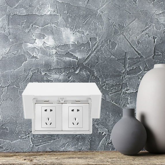 Niceauty White Plastic Outlet Cover Splash-Proof for Bathroom and Kitchen