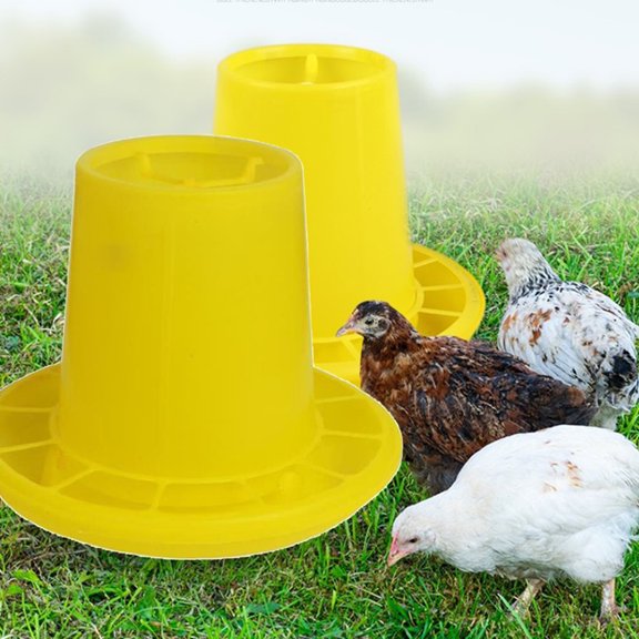 Niceauty 2Pcs Outdoor Chicken Feeders with Pressure Resistant Plastic and Clean Food Groove