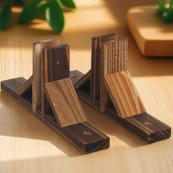 Niceauty Base for Garden Fence Lawn Picket Fence Stand Wooden 2Pcs 10.8x4.9in