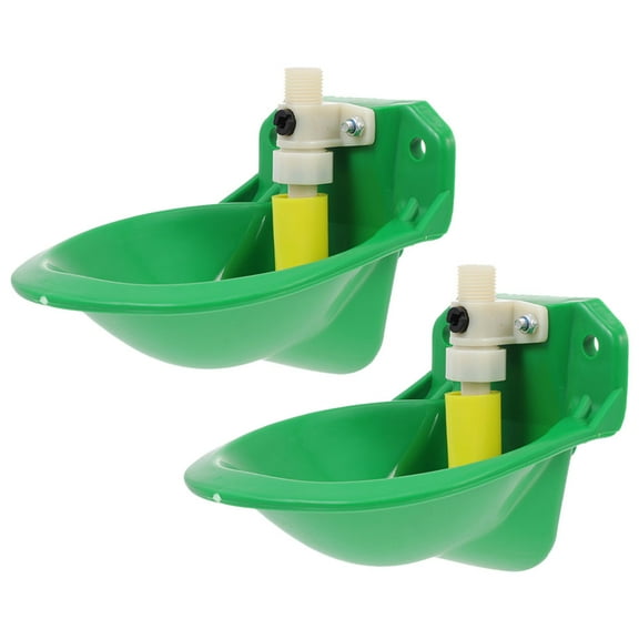 Niceauty Automatic Sheep Water Bowl Green Plastic Alloy Touch Type Easy to Use 2Pcs