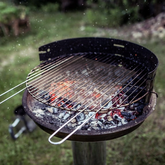Niceauty 2Pcs Brown Bbq Grill Solid Mats Non Stick Barbecue Grid Mats Dishwasher Safe