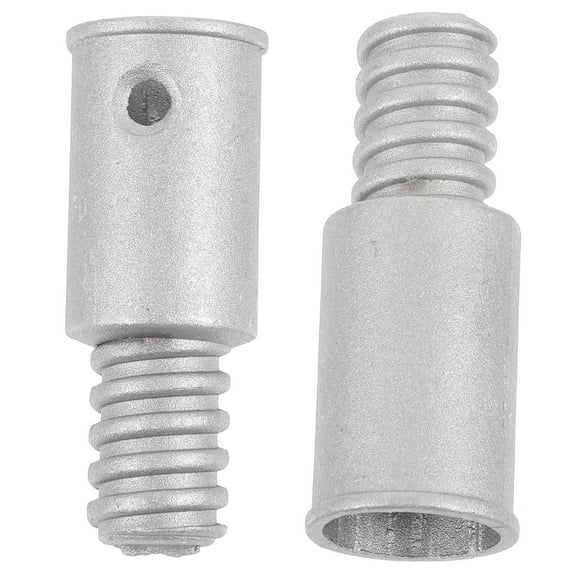 Niceauty 2Set Broom Handle Threaded Tip Metal Silver Adjustable Length for Office Cleaning Tasks