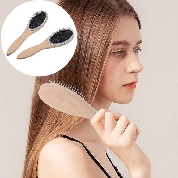 Niceauty 2Set Detangling Comb for Wet Hair Flexible Bristles Ergonomic Wood Brush