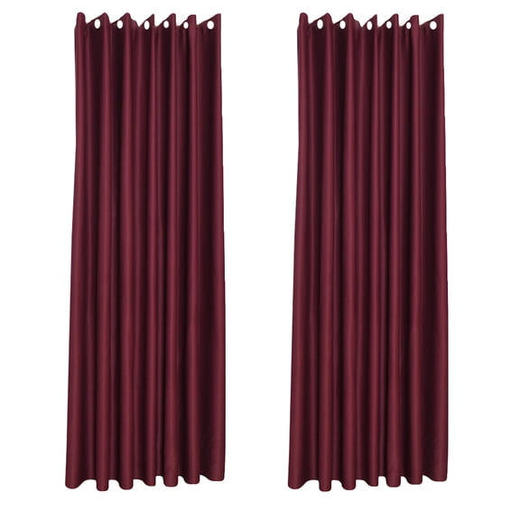 Niceauty 2Pcs Nordic Simple Curtain Dark Red Indoor Shading Window Cloth Home Use Decor