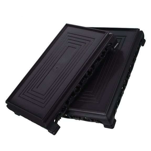 Niceauty 2Pcs Black Plastic Plant Stand Rectangular Potted Plant Riser for Indoor Decor