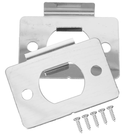 Niceauty 2Pcs Plated Silver Door Plates Stainless Steel Hole Filler for Door Reinforcement