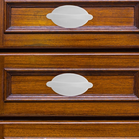 Niceauty 2Pcs White Adhesive Drawer Foot Pull Handle for Bathroom Cabinet Door Push Pull Easy Install