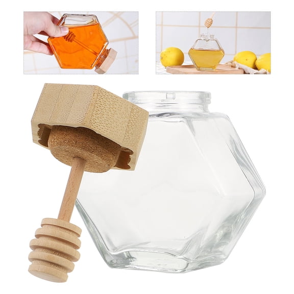 Niceauty Clear Jars for Honey Storage 2Pcs 3.1x2.9in