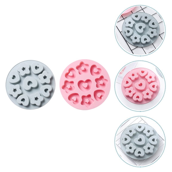 Niceauty 2Pcs Silicone Heart Mold Baking Tools for Kitchen Utensil Home Use
