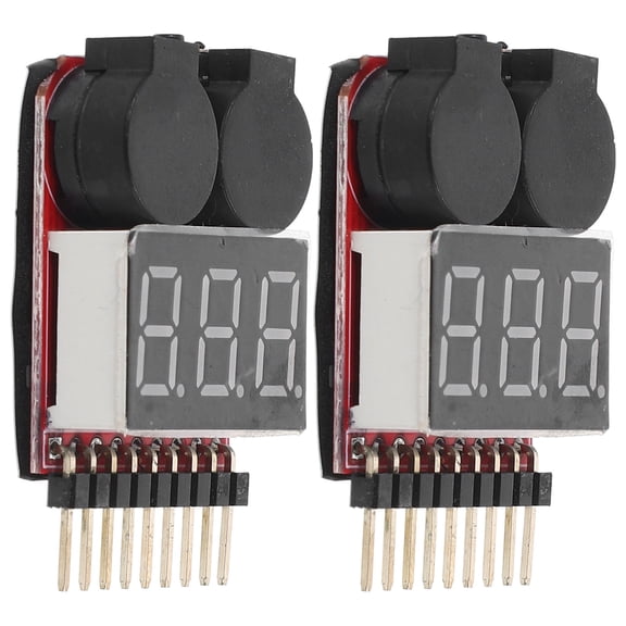 Niceauty 2pcs Low Voltage Tester Battery Checker with Alarm Compact Portable Battery Voltage Monitor