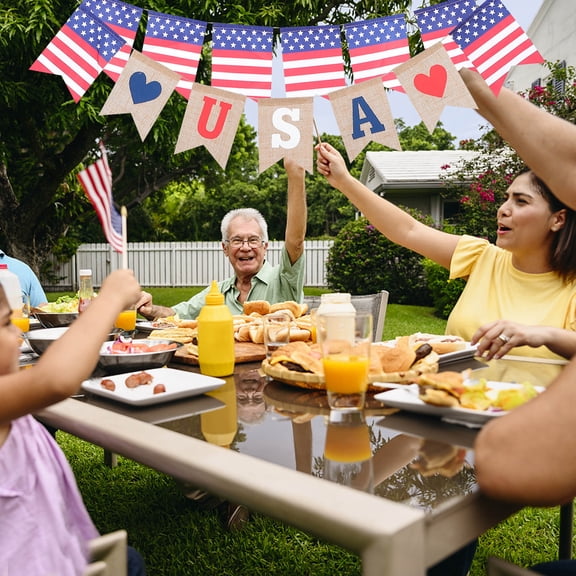 Niceauty Party Atmosphere Creator Bunting Banner Assorted Color 2Pcs 7.1x5.1in