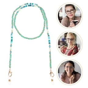 Niceauty 2Pcs Assorted Color Mask Straps with Artificial Crystal Beads for Eyewear and Mask Hanging