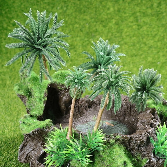 Niceauty 1Set Realistic Green Faux Trees for Diorama Accessories and Small Garden Decorative Use