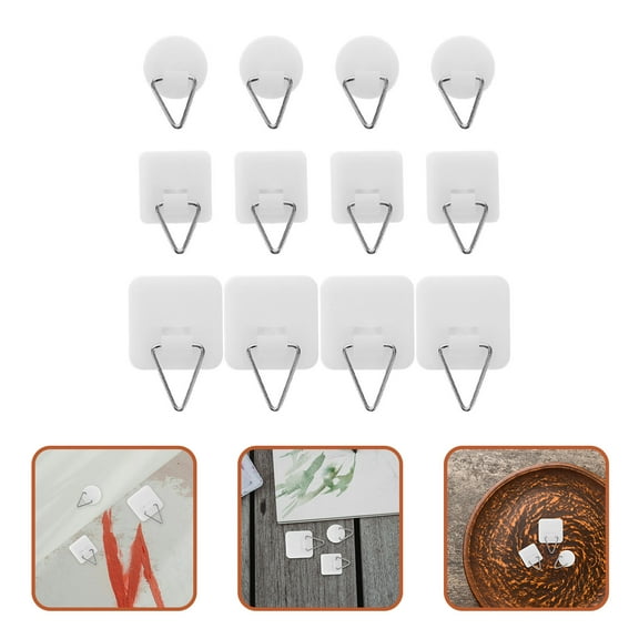 Niceauty 30Pcs Adhesive Plastic Hooks Hang Small Items Kitchen Bathroom Storage