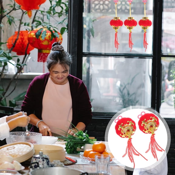 Niceauty 30pcs Lunar New Year Lanterns Red Decorative Lanterns with Symbol of Happiness and Luck for Celebrations