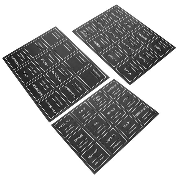 Niceauty 36Set Waterproof Labels Black Plastic Coffee Cart Accessories for Home Users