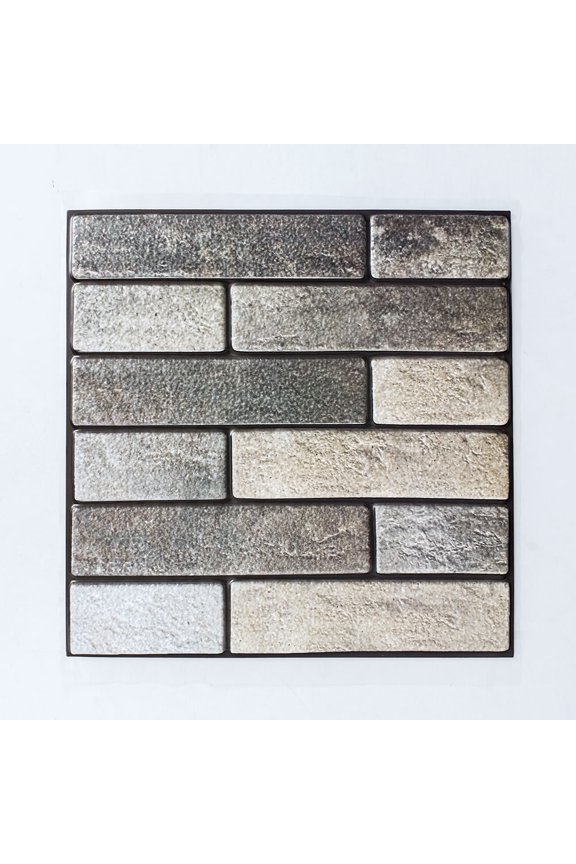 Removable Adhesive Wall Tile with Realistic Brick Pattern for Living Room Decor