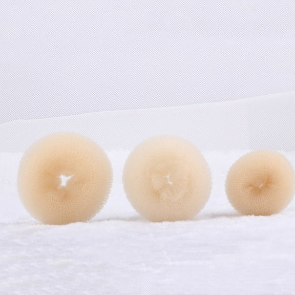 Niceauty 3Pcs Bun Maker Sponge Hair Braider Beige for Natural Stable Hair Style