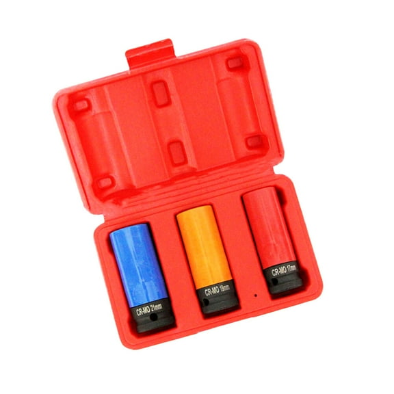 Niceauty 3Pcs Car Wheels Sleeve in Orange Alloy for Hand and Percussion Operation Household Use Wheel Nut Cover