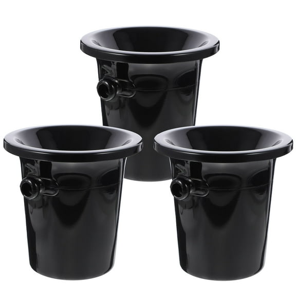 Niceauty 3Pcs Black Plastic Wine Dump Buckets Suitable for Wine Cellars and Ice Bucket Use