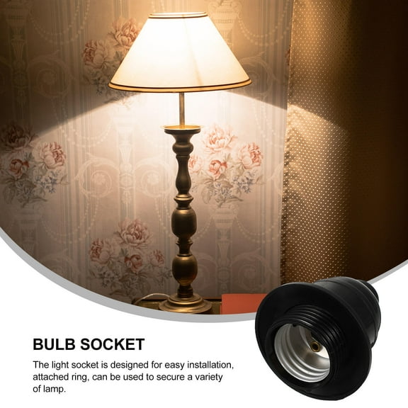 Niceauty 3Pcs Black E26 Lamp Holder Keyless Light Socket Durable Practical for Home Use