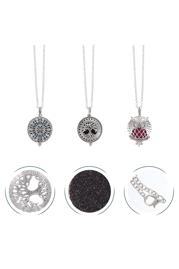 3Pcs Scent Bottle Necklace for Women Stainless Steel Essential Oil Diffusers Fashion Design