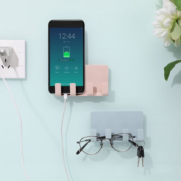 Niceauty Wall Mount Phone Charging Rack Assorted Color Adhesive Organizer 3Pcs