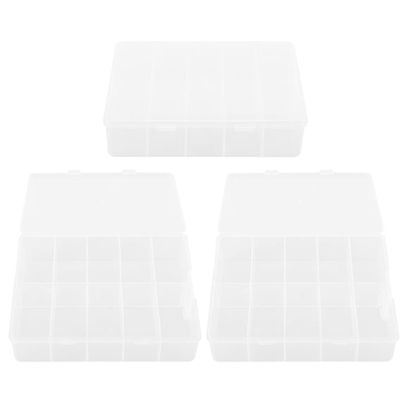Niceauty Transparent PP False Nail Organizer for Manicure Easy to Open and Close 3Pcs