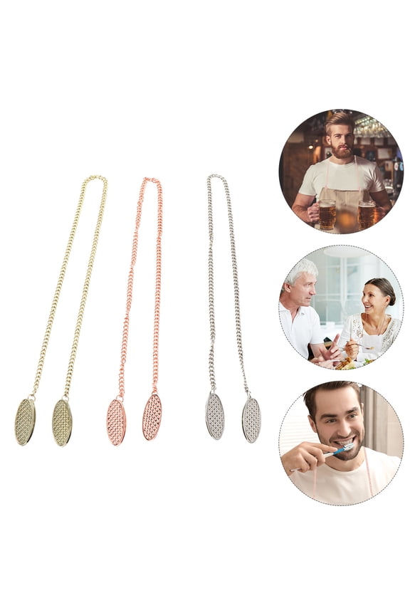 3pcs Bib Holder Clips Zinc Alloy Elegant for Home Use Prevent Slipping