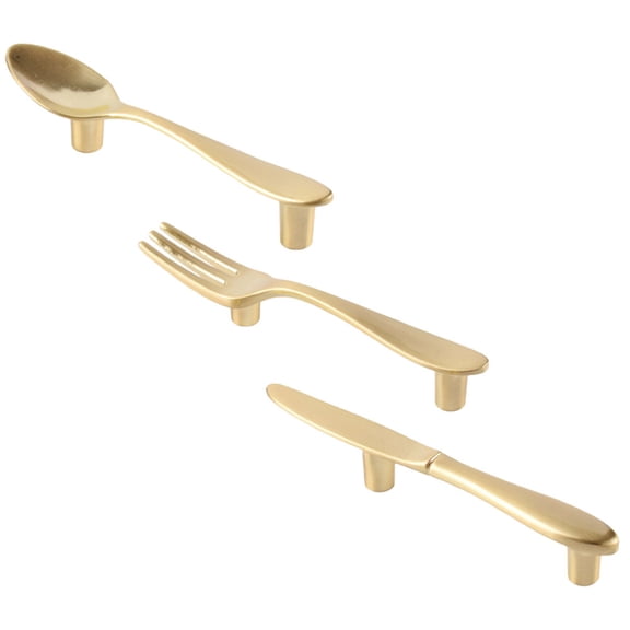 Niceauty Elegant Golden Zinc Alloy Cabinet Door Knobs Durable Decorative Pulls 3Pcs