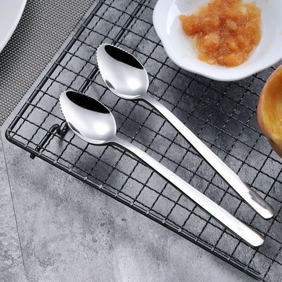 Niceauty Toddler Cutlery Fruit Feeding Spoons Silver 3Pack