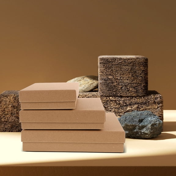 Niceauty nesting boxes for gifts Present Boxes Brown Kraft Paper 3Pcs