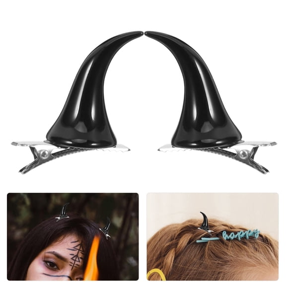Niceauty 4 Pairs Medusa Haarreif Gothic Horns Hairpin Hair Decoration in Black for Women 3.30X3.00X1.70cm