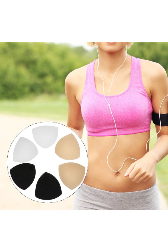 4Pairs Black Bra Pads Inserts for Yoga Sports Sweat Absorbent Triangular Design